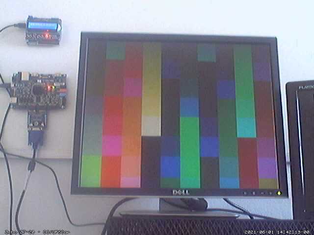 Variação do sinal de vídeo VGA gerado via hardware